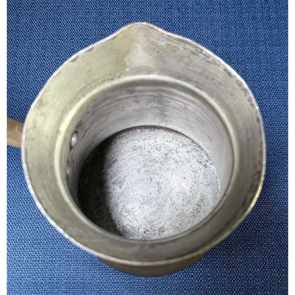 Vtg Brass Ibrik Cezve Arabic Turkish Pot Size 8 Lebanon w/ Cloth Filter